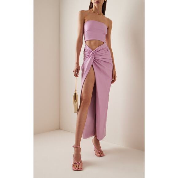 Lapointe Stretch Faux Leather Cropped Tube Top Blossom Pink New Size 4 - Picture 2 of 16